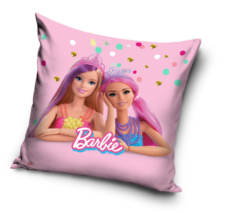 Barbie Friends párnahuzat 40x40 cm Velúr, J-CBX039255