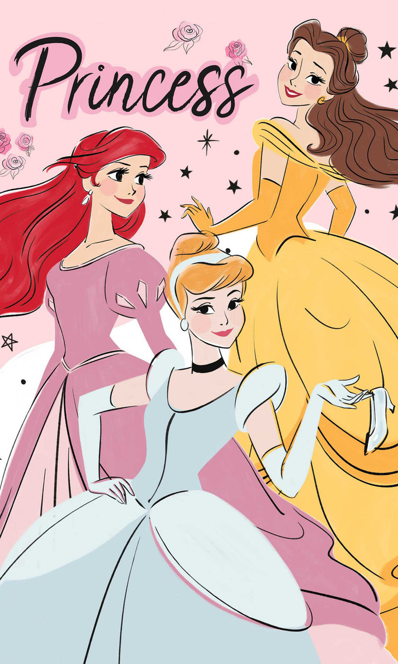 Disney Hercegnők Elegant kéztörlő arctörlő, törölköző 30x50cm, J-CBX211029DP