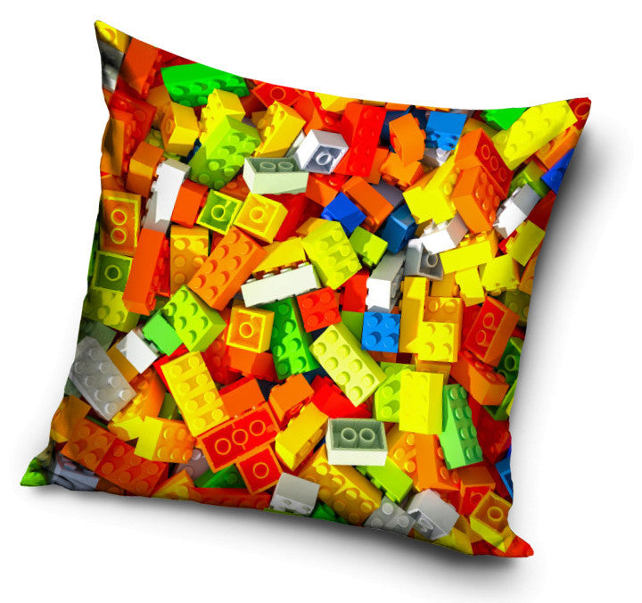 Lego mintázatú Bricks párnahuzat 40x40 cm Velúr, J-CBX570825