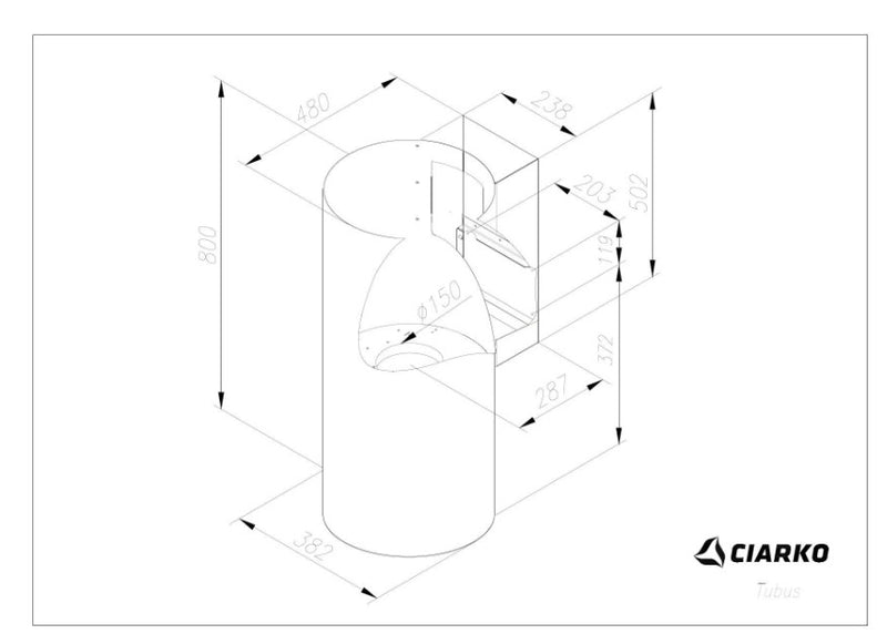 Ciarko Design Tubus Inox fali páraelszívó