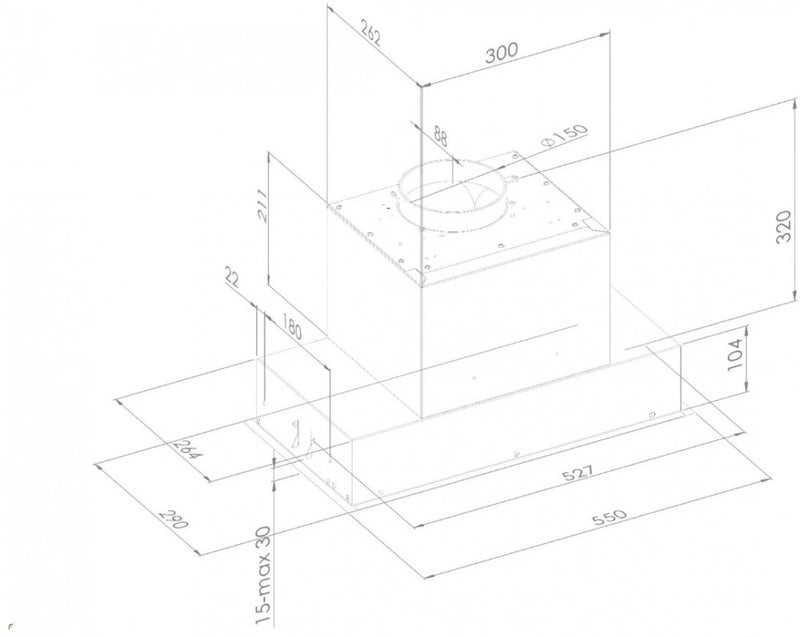 Ciarko Design MINIMAL 7 55 cm fekete beépíthető páraelszívó