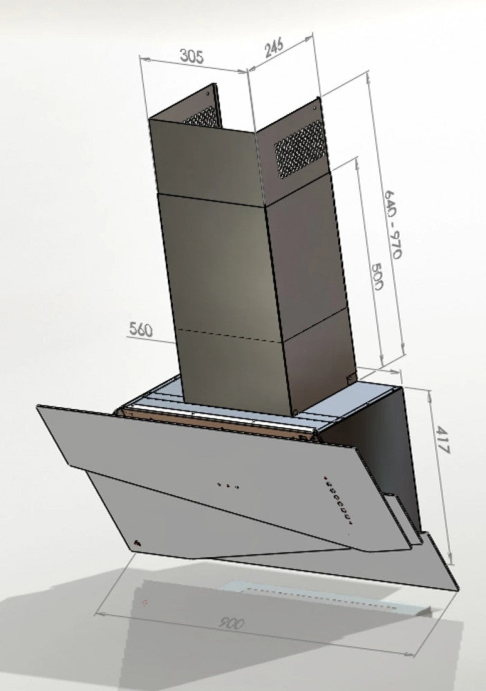 Ciarko Design Trio Inox / fekete fali páraelszívó