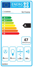 Ciarko Design Su Frame fekete üveg mennyezeti páraelszívó