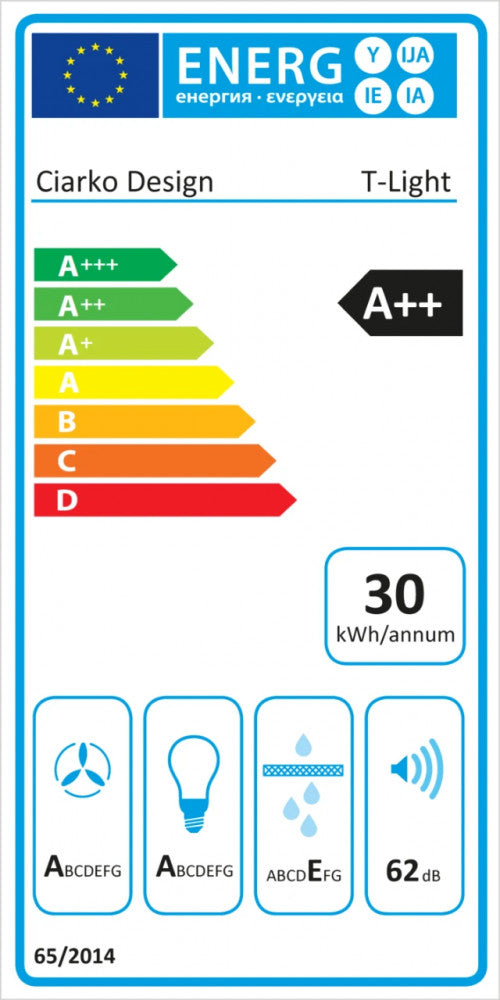 Ciarko Design T-Light 60 cm fekete fali páraelszívó
