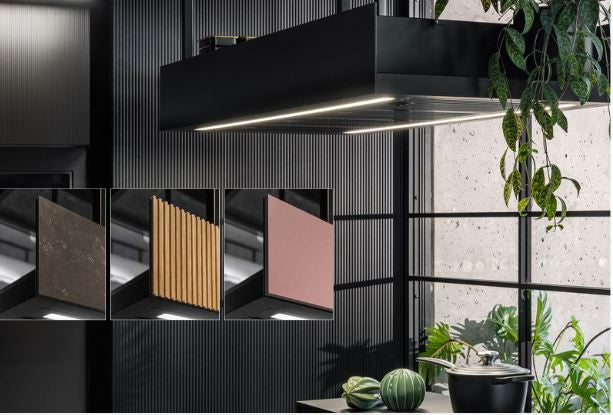 Ciarko Design MINIMAL 1 120 cm fekete sziget páraelszívó (oldalsó panel nélkül)