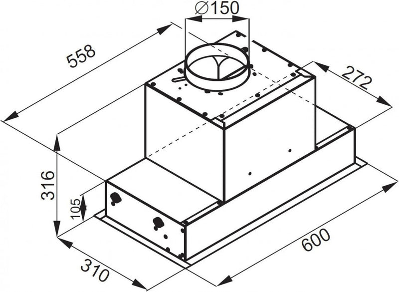 Ciarko Design Su Mini 60 cm fehér üveg beépíthető páraelszívó