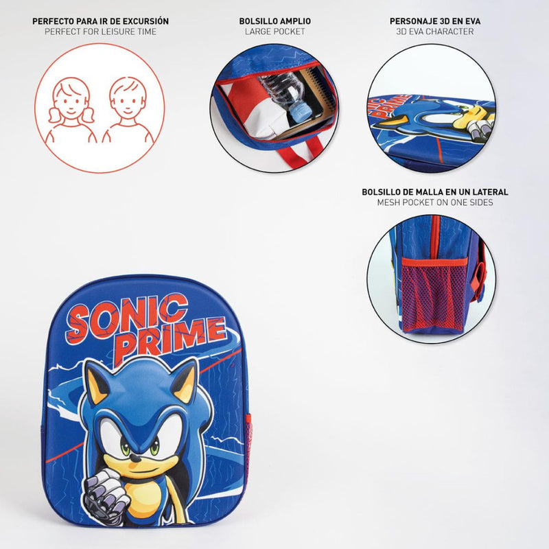 Sonic a sündisznó Prime 3D hátizsák, táska 31 cm, J-CEP2100005349
