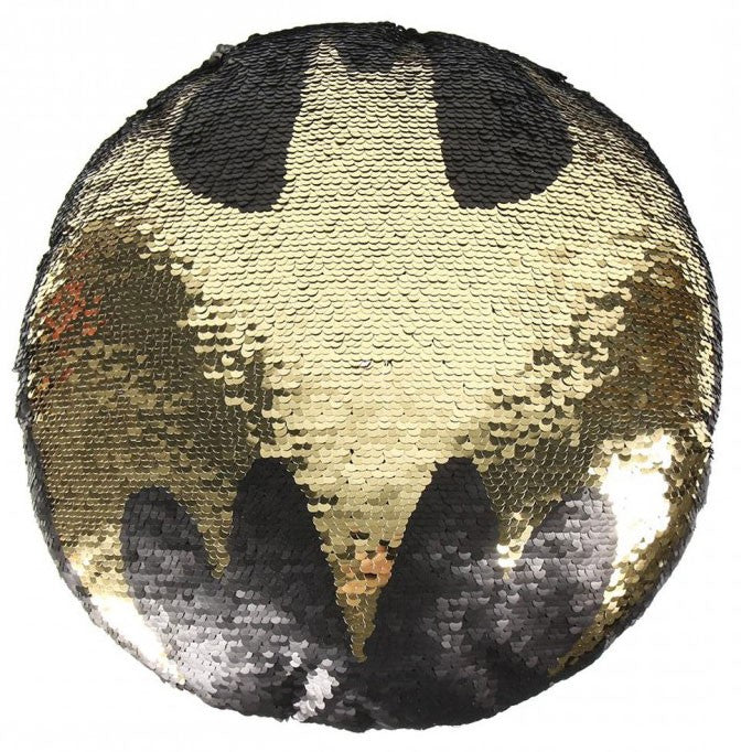 Batman átfordítható flitteres formapárna 30 cm, J-CEP2200004489
