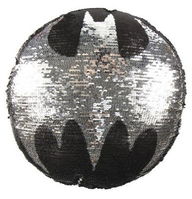 Batman átfordítható flitteres formapárna 30 cm, J-CEP2200004489