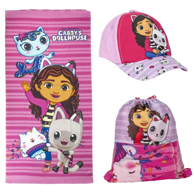 Gabi babaháza Pink törölköző, tornazsák, baseball sapka szett, J-CEP2200010145