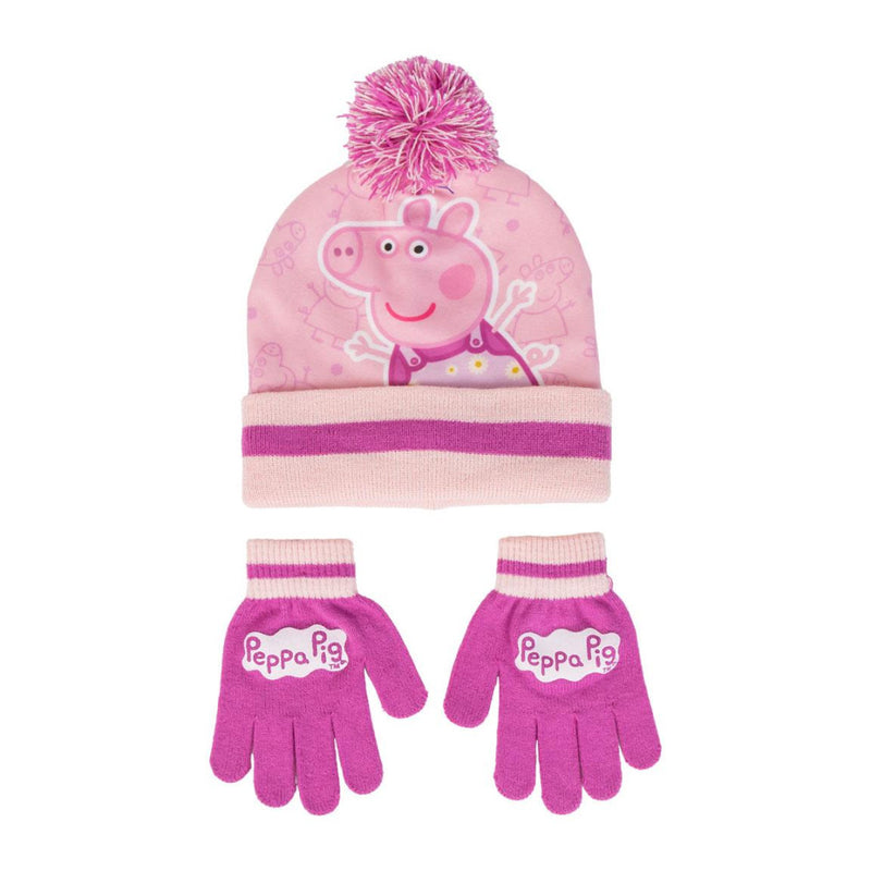 Peppa malac Pink gyerek sapka + kesztyű szett, J-CEP2200010258