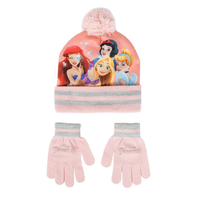 Disney Hercegnők Pink gyerek sapka + kesztyű szett, J-CEP2200010263