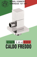 Caldo Freddo QUADRO - sarokszelep - KRÓM - kerámiabetétes - 1/2 &quot; - 3/8&quot;