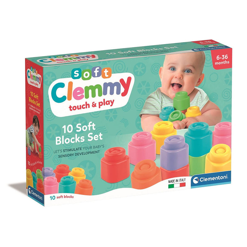 Színes Clemmy puha építőkocka szett 10 db-os Clementoni, J-CMC17988