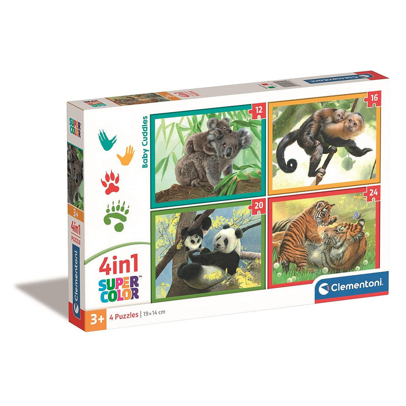 Állatos Baby Cuddles 4 az 1-ben puzzle Clementoni, J-CMC21532
