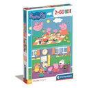 Peppa malac Picnic and School 2x60 db-os puzzle Clementoni, J-CMC24793