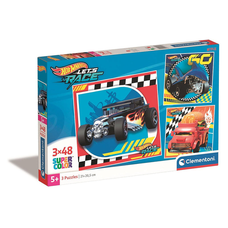 Hot Wheels Go 3x48 db-os puzzle Clementoni, J-CMC25313