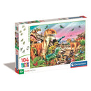 Dinoszaurusz Land 104 db-os puzzle Clementoni, J-CMC25768