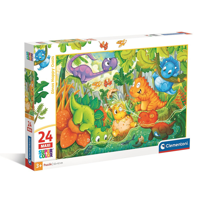 Dinoszaurusz Happy Oasis 24 db-os maxi puzzle Clementoni, J-CMC28524