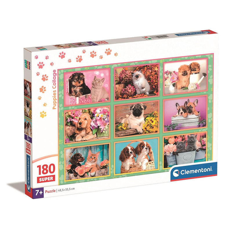 Állatos Puppies Collage 180 db-os puzzle Clementoni, J-CMC29788