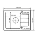 Coast 25 egy medencés, csepegtetős gránit mosogató fekete