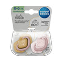Canpol babies Szilikon szimmetrikus cumi, Light touch, 0-6hó, 2db, GOLD - rózsaszín