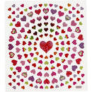 Matrica, szívek kör alakban, 15x17cm