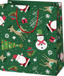 Karácsonyi ajándéktáska 33x27x14cm, nagy, zöld