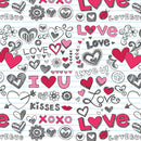 Csomagolópapír, hengeres, 70x100cm, Love, feliratok