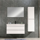Cube 100 alsó fürdőszobabútor kerámia mosdóval 2 fiókos, magasfényű festett fehér