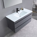 Cube Fürdőszobabútor 100 cm kerámia mosdóval 2 fiókos tükörrel 60x100 cm antracit szürke