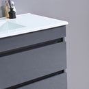 Cube Fürdőszobabútor 100 cm kerámia mosdóval 2 fiókos tükörrel 60x100 cm antracit szürke