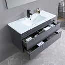 Cube Fürdőszobabútor 100 cm kerámia mosdóval 2 fiókos tükörrel 60x100 cm antracit szürke