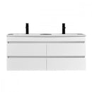 Cube 120 alsó fürdőszobabútor kerámia mosdóval 2 fiókos, magasfényű festett fehér