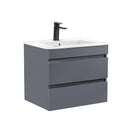 Cube 60 alsó fürdőszobabútor kerámia mosdóval 2 fiókos antracit szürke