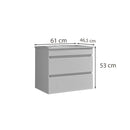 Cube 60 alsó fürdőszobabútor kerámia mosdóval 2 fiókos antracit szürke