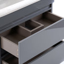 Cube 60 alsó fürdőszobabútor kerámia mosdóval 2 fiókos antracit szürke