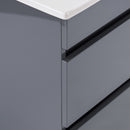 Cube 60 alsó fürdőszobabútor kerámia mosdóval 2 fiókos antracit szürke