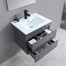 Cube 60 alsó fürdőszobabútor kerámia mosdóval 2 fiókos antracit szürke