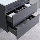 Cube 60 alsó fürdőszobabútor kerámia mosdóval 2 fiókos antracit szürke