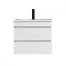 Cube 60 alsó fürdőszobabútor kerámia mosdóval 2 fiókos, magasfényű festett fehér