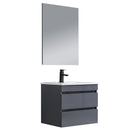 Cube Fürdőszobabútor 60 cm kerámia mosdóval 2 fiókos tükörrel 60x80 cm antracit szürke