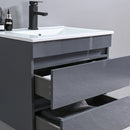 Cube Fürdőszobabútor 60 cm kerámia mosdóval 2 fiókos tükörrel 60x80 cm antracit szürke