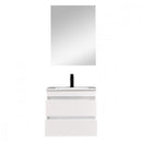 Cube Fürdőszobabútor 60 cm kerámia mosdóval (2 fiókos) tükörrel 60x80 cm magasfényű festett fehér