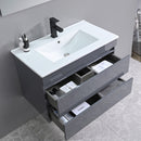 Cube 80 alsó fürdőszobabútor kerámia mosdóval 2 fiókos antracit szürke