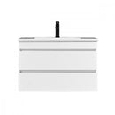 Cube 80 alsó fürdőszobabútor kerámia mosdóval 2 fiókos, magasfényű festett fehér