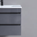 Cube Fürdőszobabútor 80 cm kerámia mosdóval 2 fiókos tükörrel 60x80 cm antracit szürke