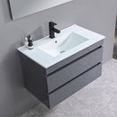 Cube Fürdőszobabútor 80 cm kerámia mosdóval 2 fiókos tükörrel 60x80 cm antracit szürke