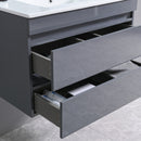 Cube Fürdőszobabútor 80 cm kerámia mosdóval 2 fiókos tükörrel 60x80 cm antracit szürke