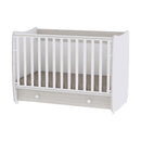 Lorelli Dream kiságy 60x120 + Cupboard pelenkázó komód + Exclusive szekrény - White & Light Oak